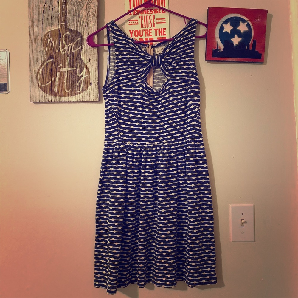 Maison Jules Navy and White Mini Dress